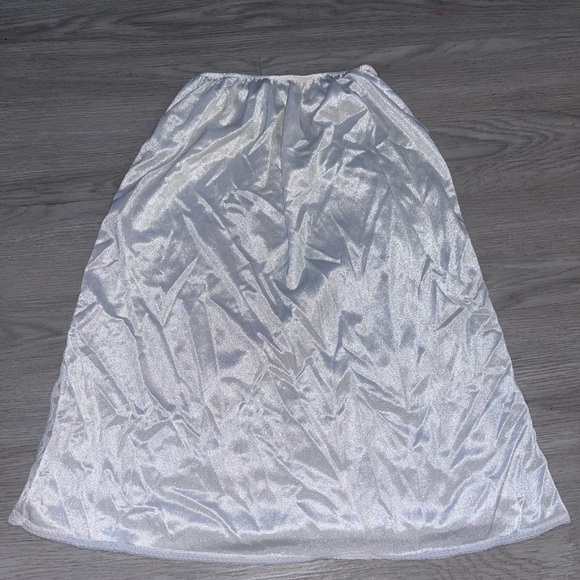 Vintage White satin lace mini slip skirt small - Picture 6 of 8